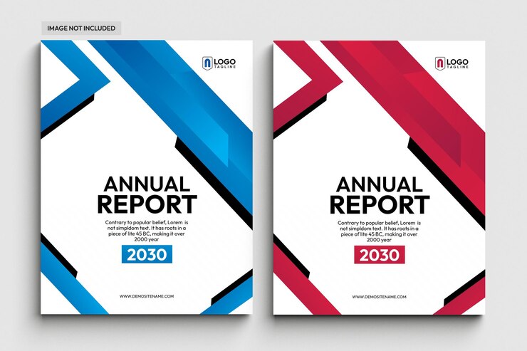 Plantilla de conjunto de diseño de portada de libro de negocios corporativos de informe anual moderno