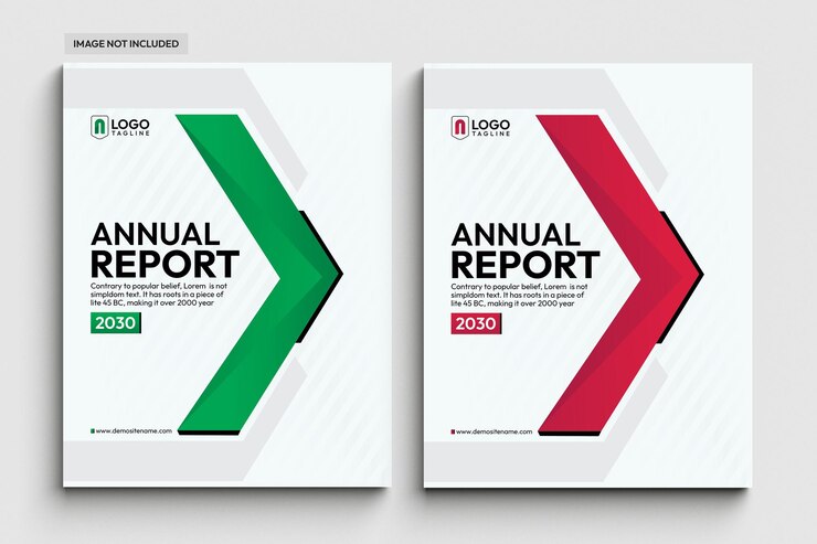 Plantilla de conjunto de diseño de portada de libro de negocios corporativos de informe anual