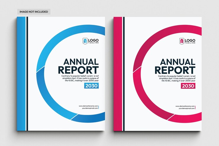 Plantilla de conjunto de diseño de portada de libro de negocios corporativos de informe anual
