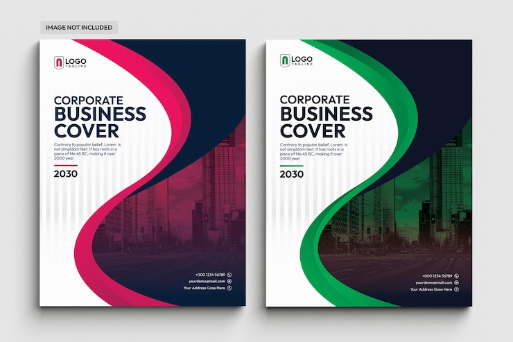 Plantilla de conjunto de diseño de portada de libro de negocios corporativos
