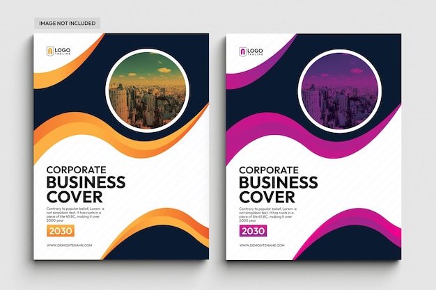 Plantilla de conjunto de diseño de portada de libro de negocios corporativos