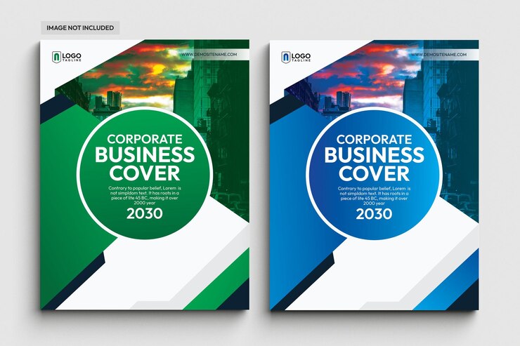 Plantilla de conjunto de diseño de portada de libro de negocios corporativos