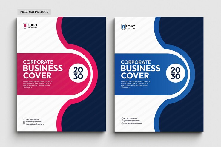 Plantilla de conjunto de diseño de portada de libro de negocios corporativos