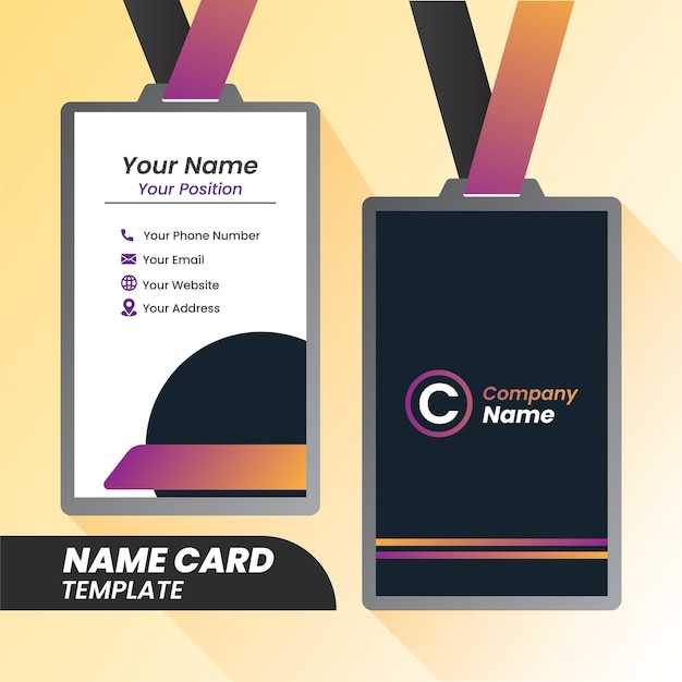 Vector plantilla de conjunto de diseño de tarjeta de nombre corporativo para el estilo corporativo de la empresa