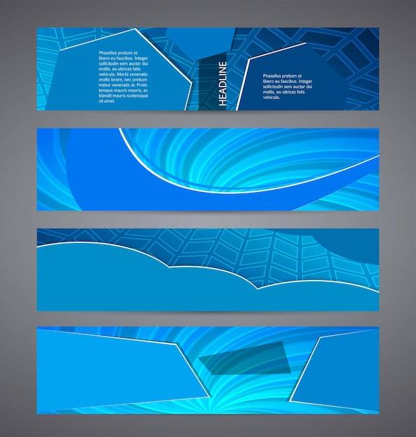 Plantilla de conjunto de fondo azul de banner web horizontal01