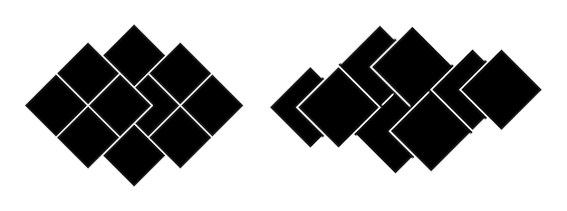 plantilla de conjunto de fotos de collage una imagen en blanco y negro de un símbolo en un conjunto de imágenes de fondo blanco
