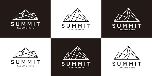 Plantilla de conjunto de línea de cumbre de diseño de logotipo