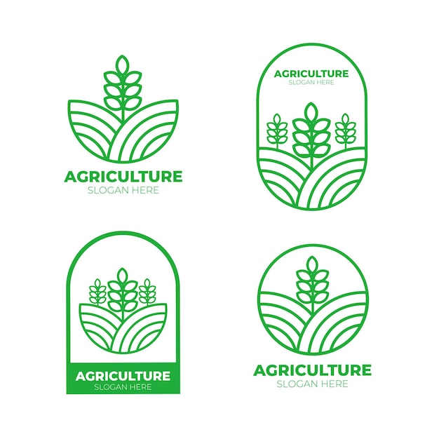 Plantilla de conjunto de logotipos de agricultura