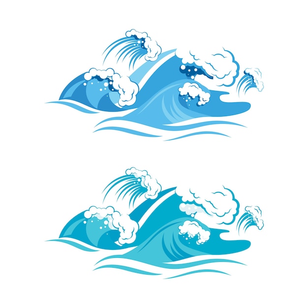 Vector plantilla de conjunto de ondas de agua