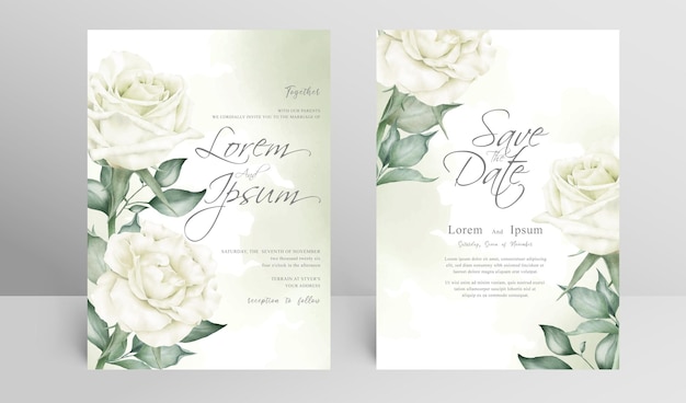 Plantilla de conjunto de tarjeta de invitación de boda editable