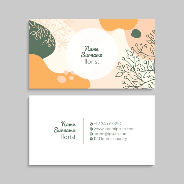 Plantilla de conjunto de tarjetas de visita creativas abstractas de vector