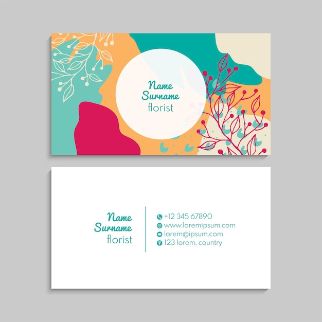 Plantilla de conjunto de tarjetas de visita creativas abstractas de vector