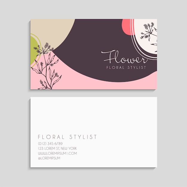 Plantilla de conjunto de tarjetas de visita creativas abstractas vectoriales Ilustración vectorial