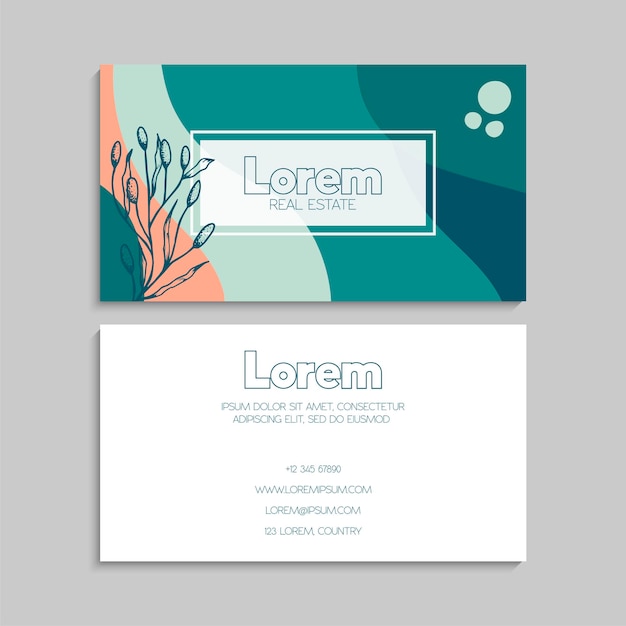Plantilla de conjunto de tarjetas de visita creativas abstractas vectoriales Ilustración vectorial