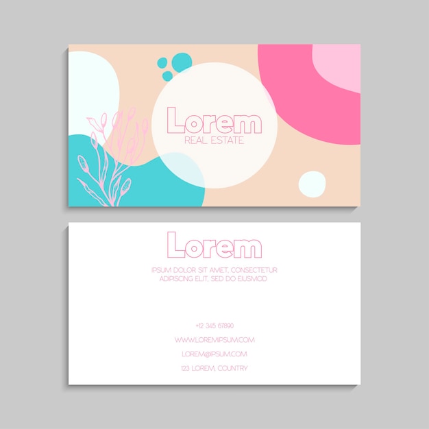 Plantilla de conjunto de tarjetas de visita creativas abstractas vectoriales Ilustración vectorial