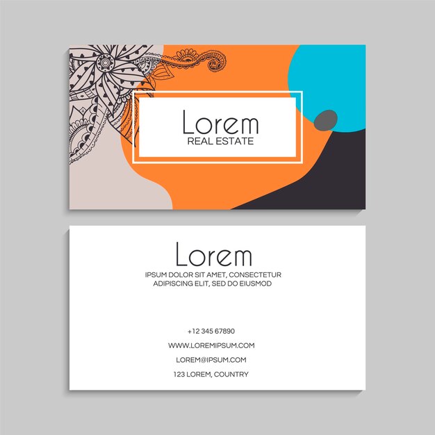 Plantilla de conjunto de tarjetas de visita creativas abstractas vectoriales Ilustración vectorial