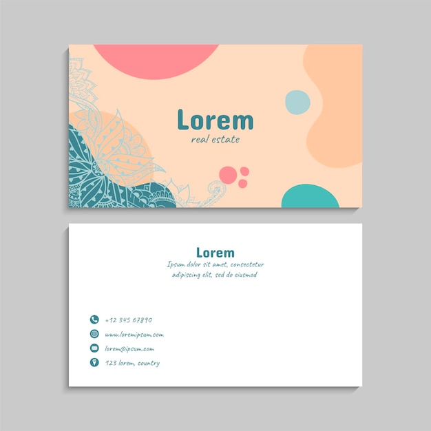 Plantilla de conjunto de tarjetas de visita creativas abstractas vectoriales Ilustración vectorial