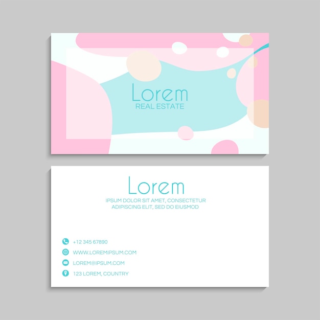 Plantilla de conjunto de tarjetas de visita creativas abstractas vectoriales Ilustración vectorial
