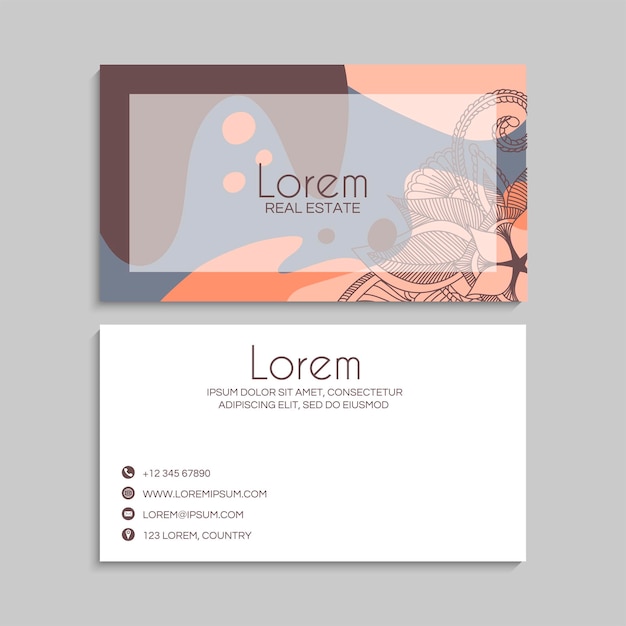 Plantilla de conjunto de tarjetas de visita creativas abstractas vectoriales Ilustración vectorial