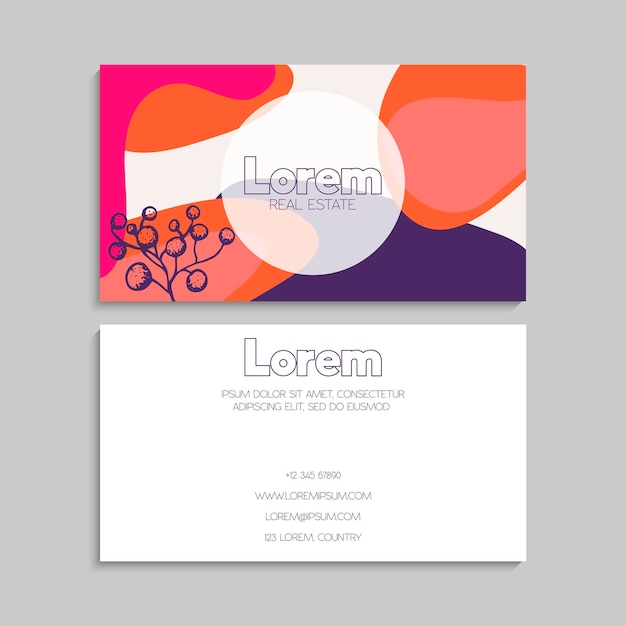Plantilla de conjunto de tarjetas de visita creativas abstractas vectoriales Ilustración vectorial