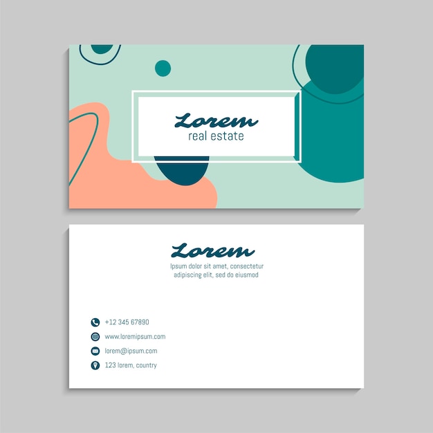 Plantilla de conjunto de tarjetas de visita creativas abstractas vectoriales Ilustración vectorial