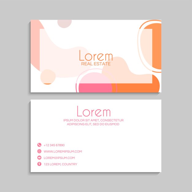 Plantilla de conjunto de tarjetas de visita creativas abstractas vectoriales Ilustración vectorial