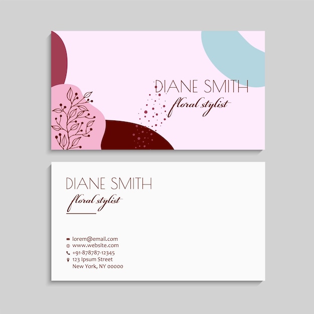 Plantilla de conjunto de tarjetas de visita creativas abstractas vectoriales Ilustración vectorial