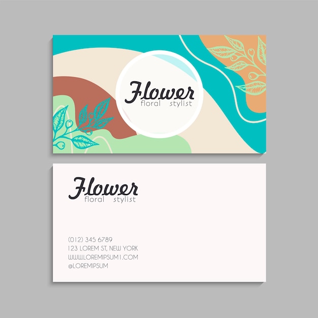 Plantilla de conjunto de tarjetas de visita creativas abstractas vectoriales Ilustración vectorial