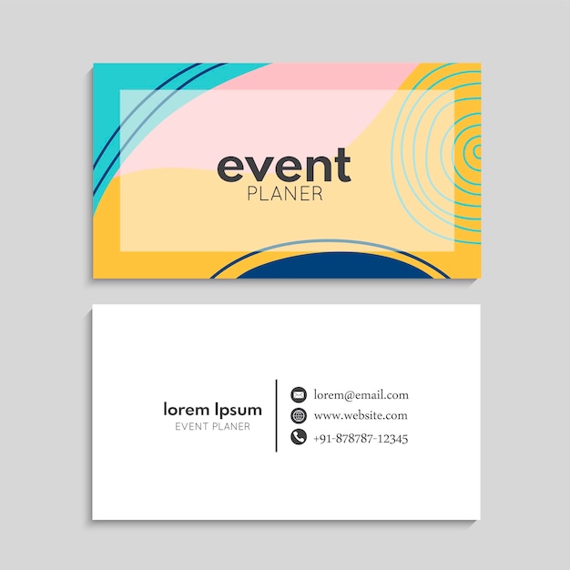 Plantilla de conjunto de tarjetas de visita creativas abstractas vectoriales Ilustración vectorial