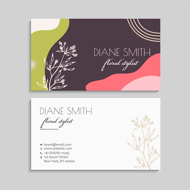 Plantilla de conjunto de tarjetas de visita creativas abstractas vectoriales Ilustración vectorial