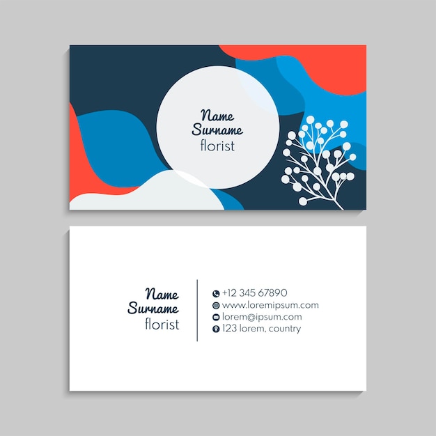 plantilla de conjunto de tarjetas de visita creativas abstractas vectoriales