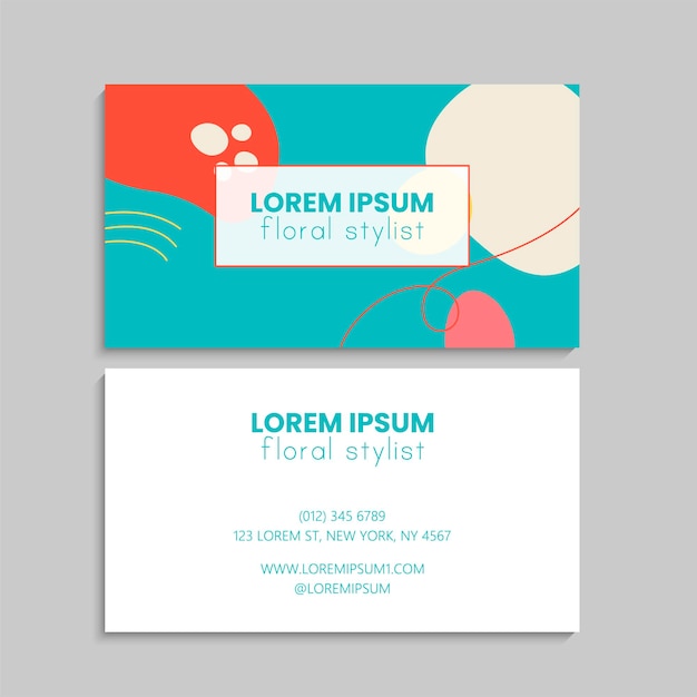 plantilla de conjunto de tarjetas de visita creativas abstractas vectoriales