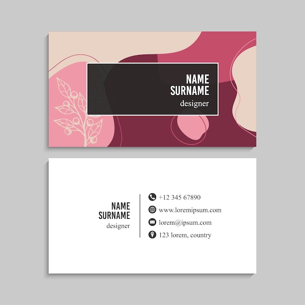 plantilla de conjunto de tarjetas de visita creativas abstractas vectoriales
