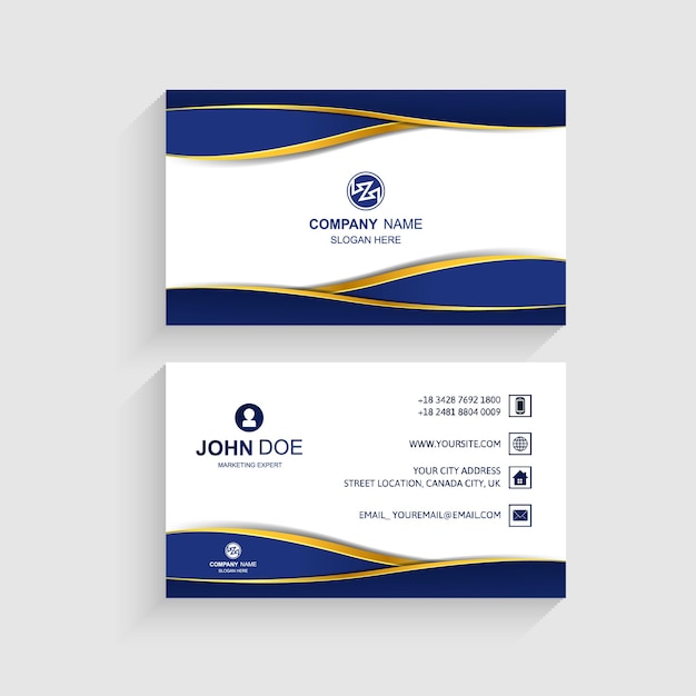 Plantilla de conjunto de tarjetas de visita vector de diseño de onda creativa Vector libre
