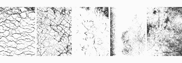Plantilla de conjunto de textura de grunge blanco de vector libre