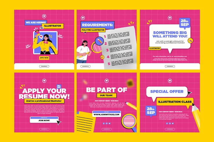 Vector plantilla para contratación de redes sociales
