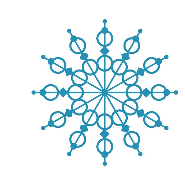 Plantilla de copo de nieve de mandala oriental abstracto. Icono de elemento de patrón de encaje de mandala arabesco de yoga