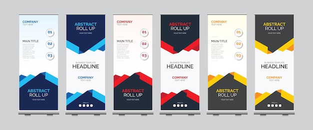 Plantilla corporativa de diseño de banner enrollable