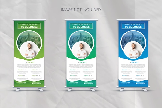 Plantilla corporativa de diseño de banner enrollable