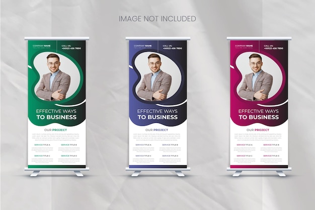 Plantilla corporativa de diseño de banner enrollable