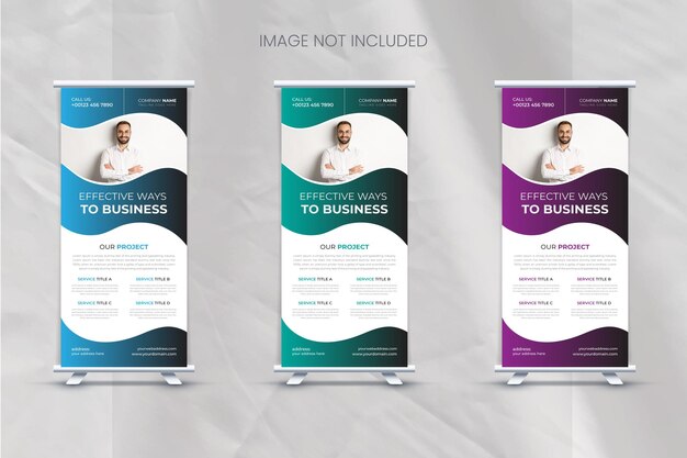 Plantilla corporativa de diseño de banner enrollable