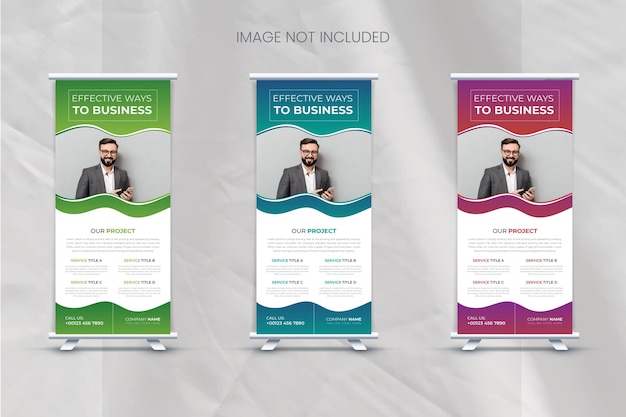 Plantilla corporativa de diseño de banner enrollable