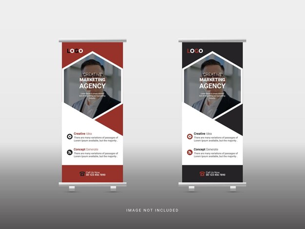 Plantilla corporativa de diseño de banner enrollable