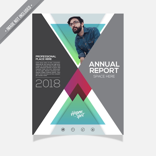 Vector plantilla corporativa de informe anual de cobertura