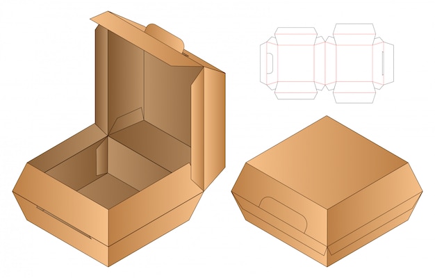 plantilla de corte de la caja de embalaje