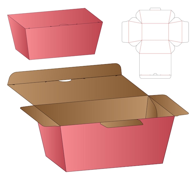 plantilla de corte de la caja de embalaje