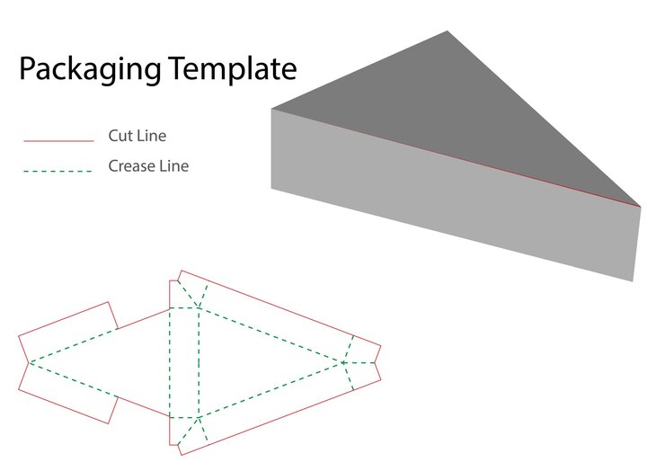 Vector plantilla de corte de caja triangular