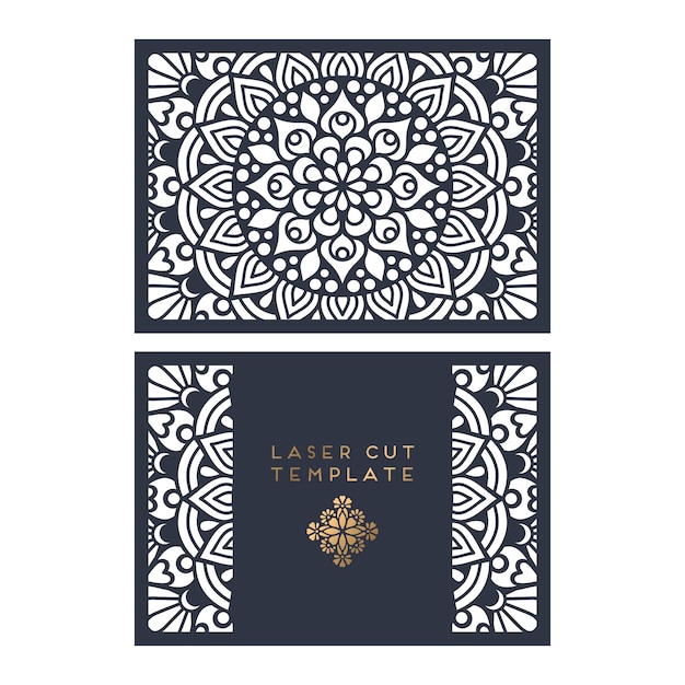 Plantilla de corte de láser de tarjeta de boda de vector