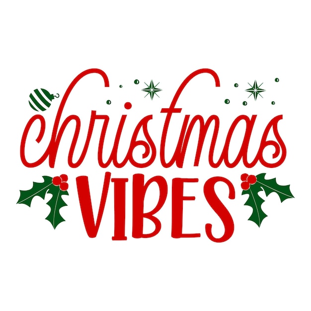 Plantilla de cotización de Christmas Vibes Typography Premium Vector Design