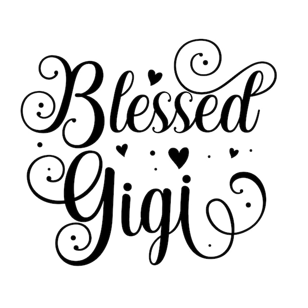 Plantilla de cotización de diseño vectorial premium de tipografía blessed gigi
